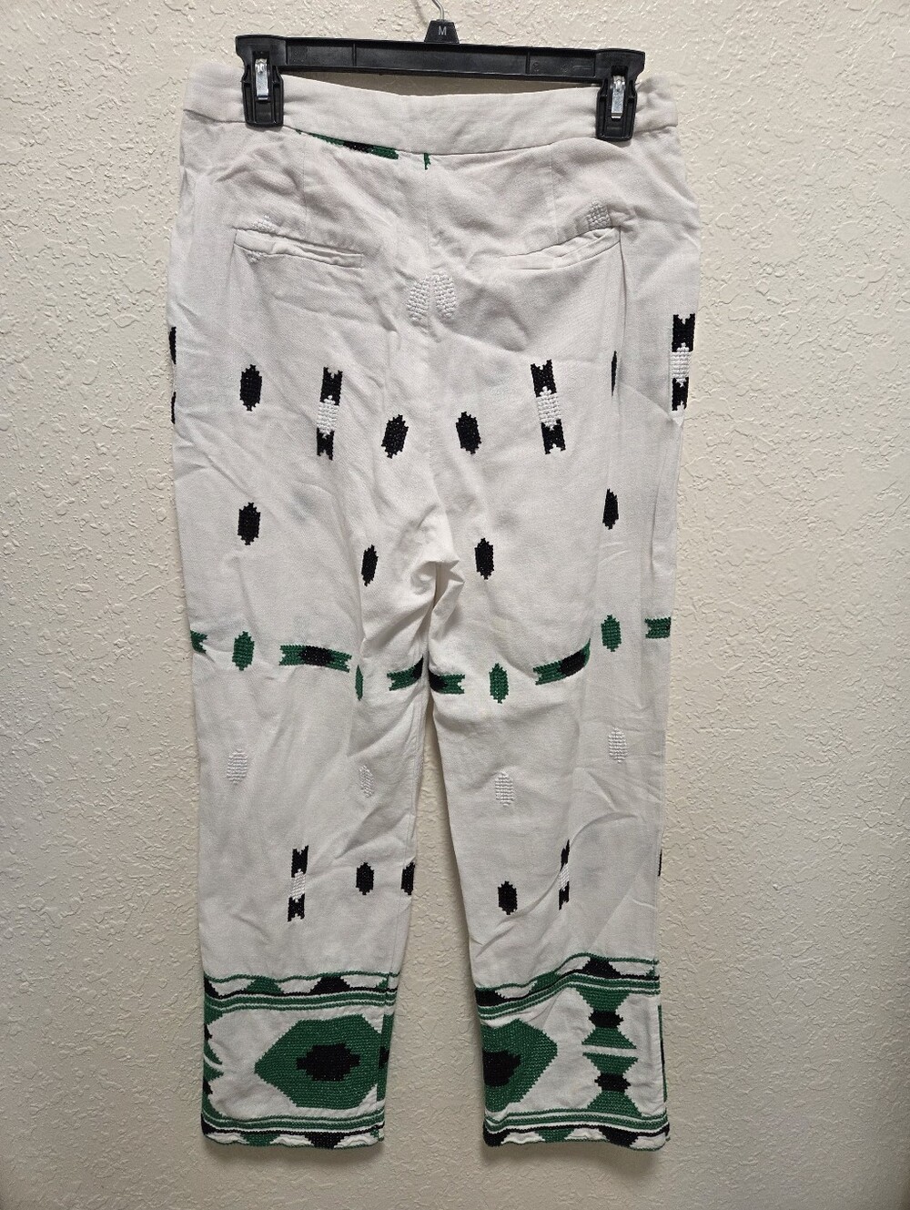 Zara Boho Embroidered Wide-Leg Pants Linen - Picture 7 of 7